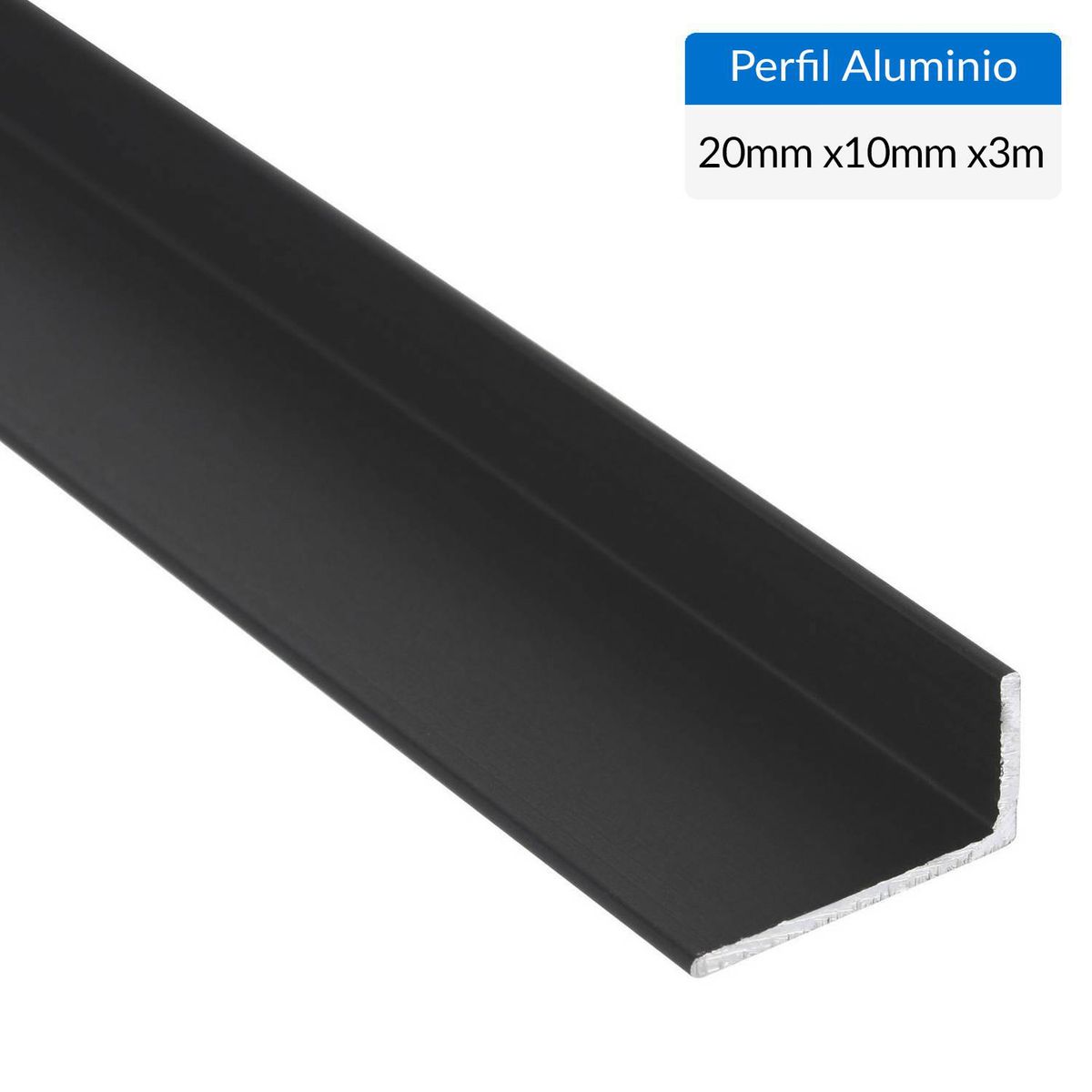 SUPERFIL - Ángulo Negro Aluminio 20x10x1,3 mm 3 m