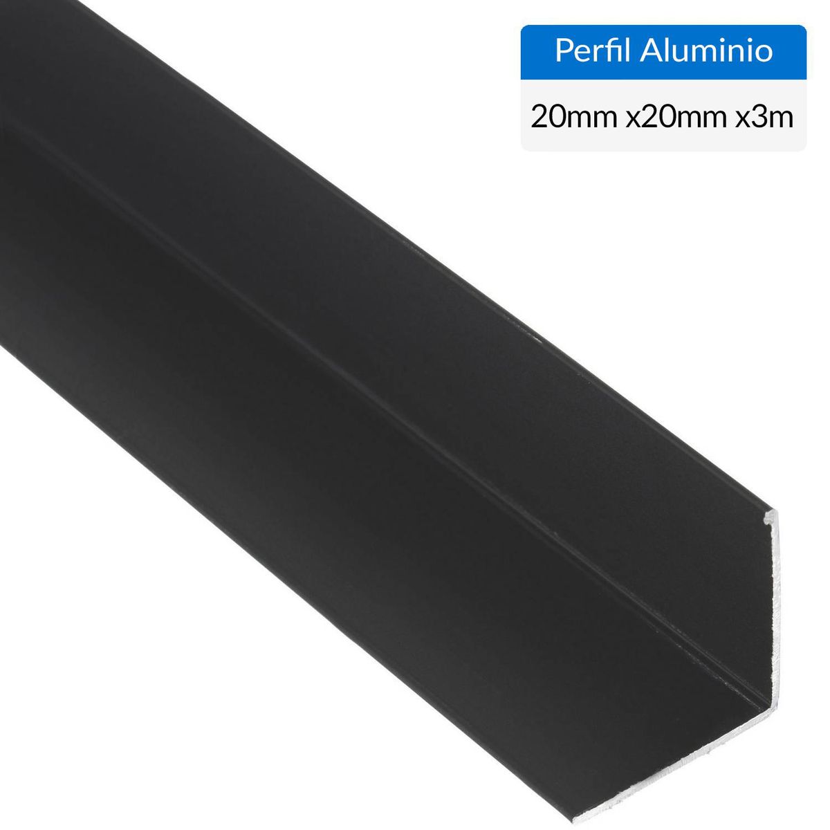 SUPERFIL - Ángulo Negro Aluminio 20x20x1 mm 3 m