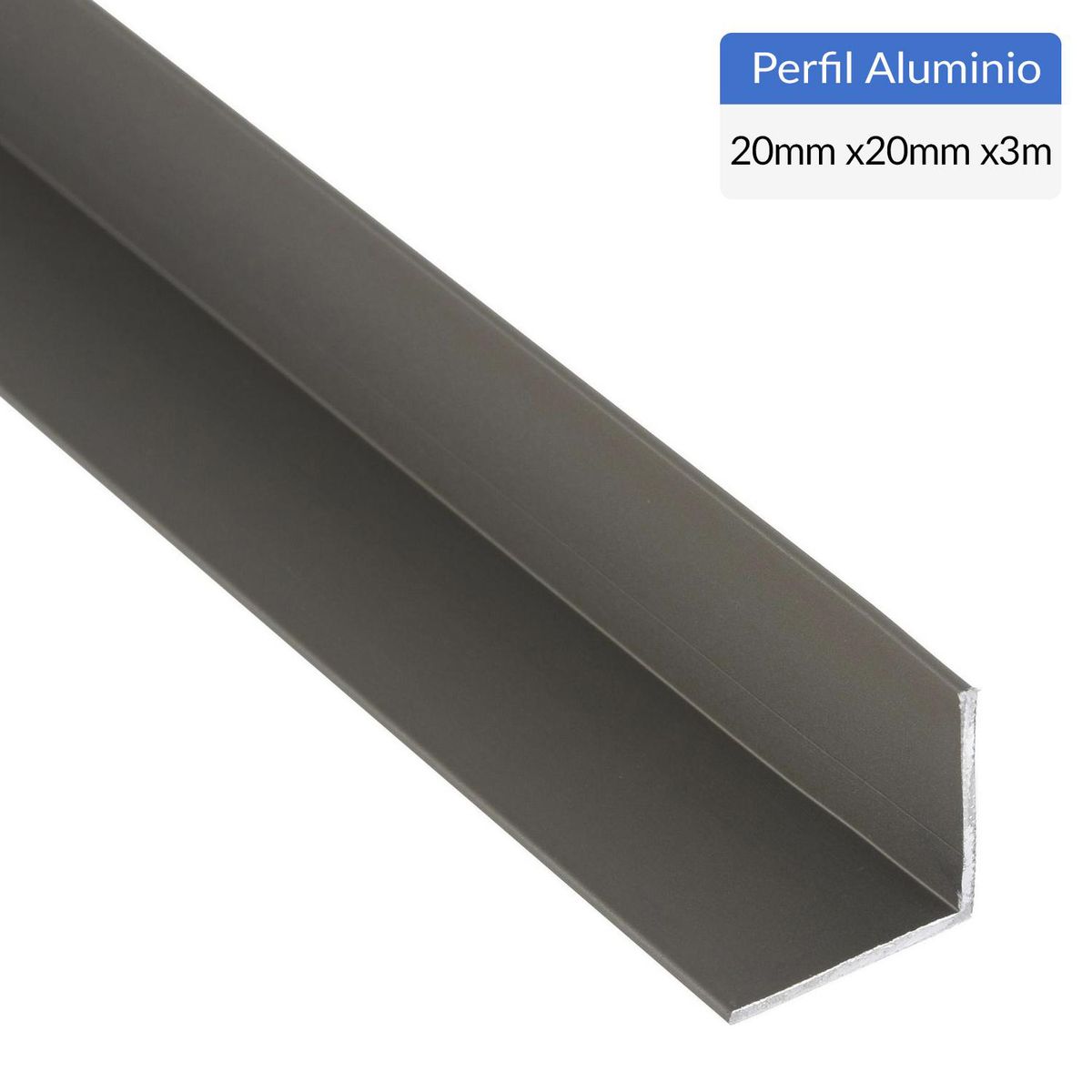 SUPERFIL - Ángulo Gris Aluminio 20x20x1 mm 3 m
