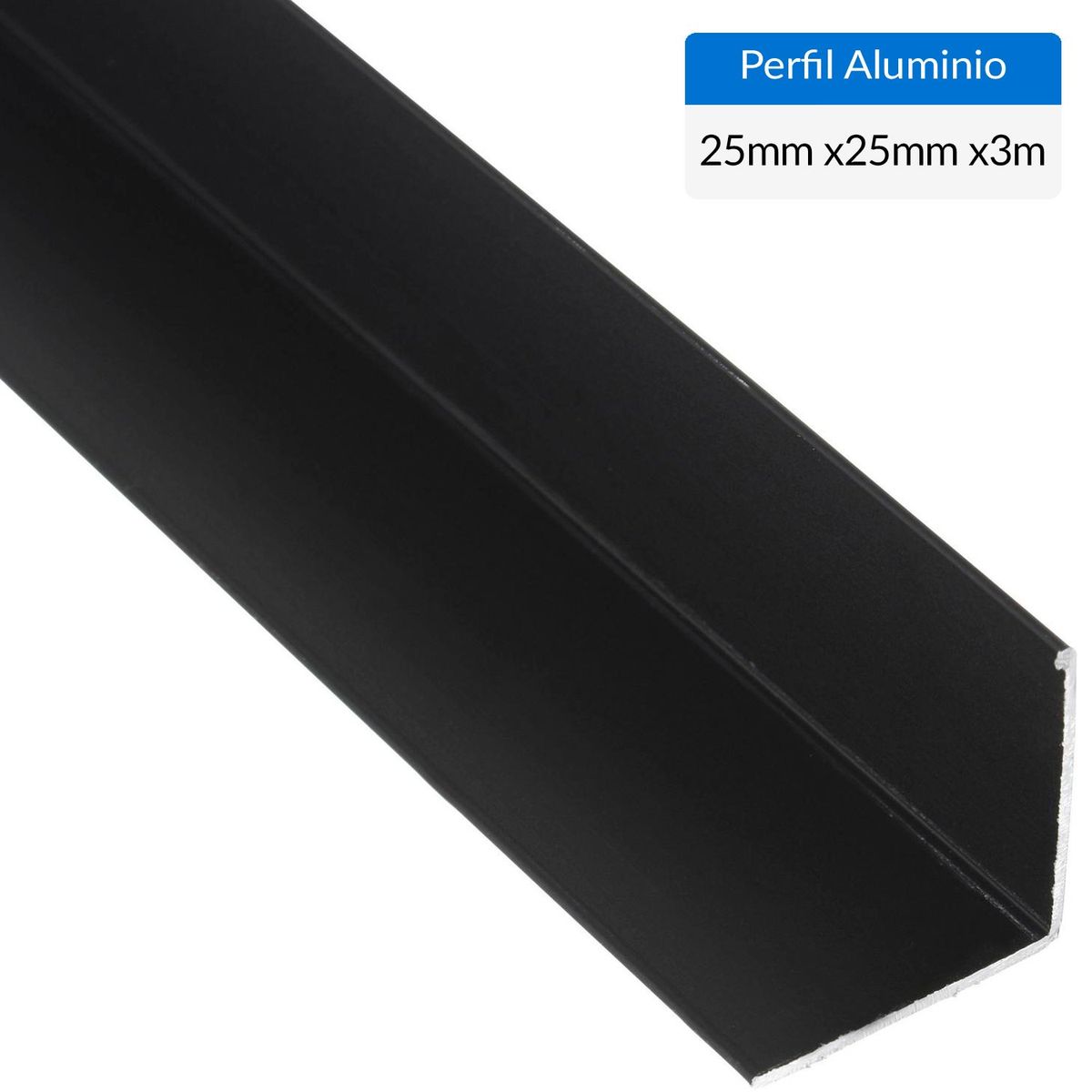 SUPERFIL - Ángulo Negro Aluminio 25x25x1 mm 3 m