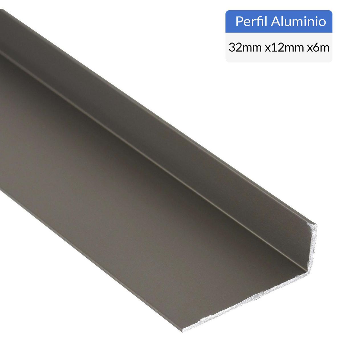 SUPERFIL - Ángulo Gris Aluminio 32x12x1 mm 6 m