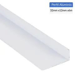 SUPERFIL - Ángulo Blanco Aluminio 32x12x1 mm 6 m