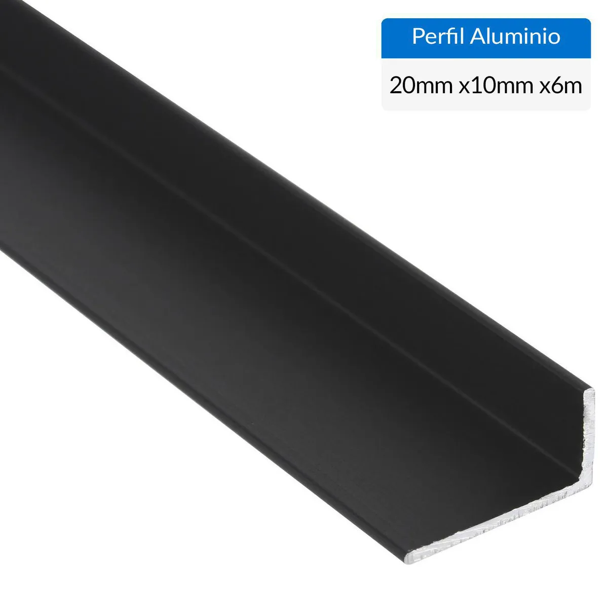 SUPERFIL - Ángulo Negro Aluminio 20x10x1,3 mm 6 m