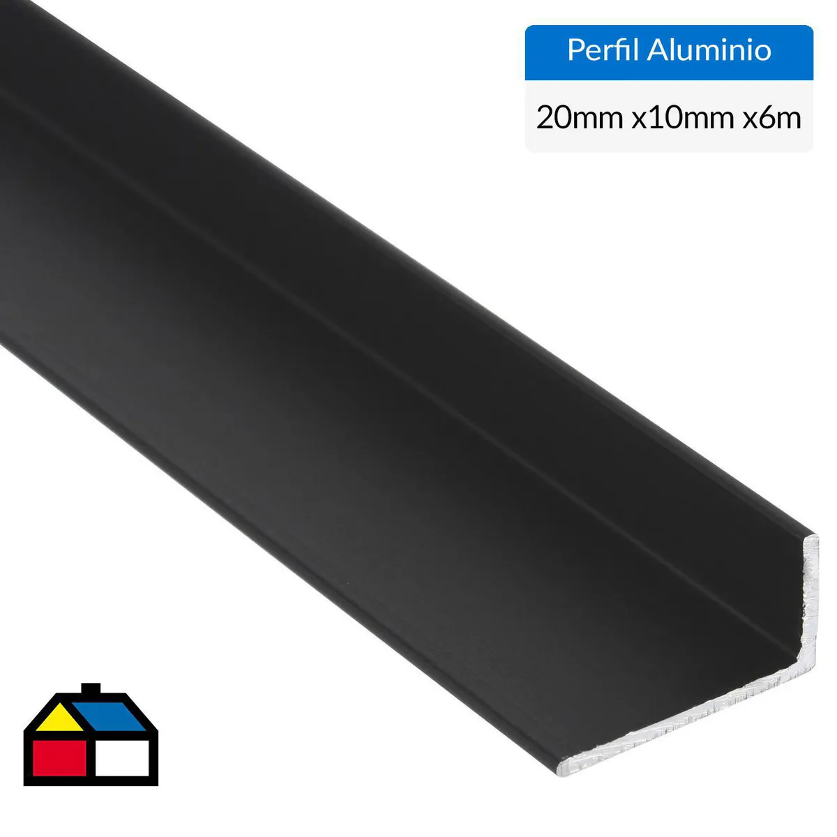 SUPERFIL - Ángulo Negro Aluminio 20x10x1,3 mm 6 m