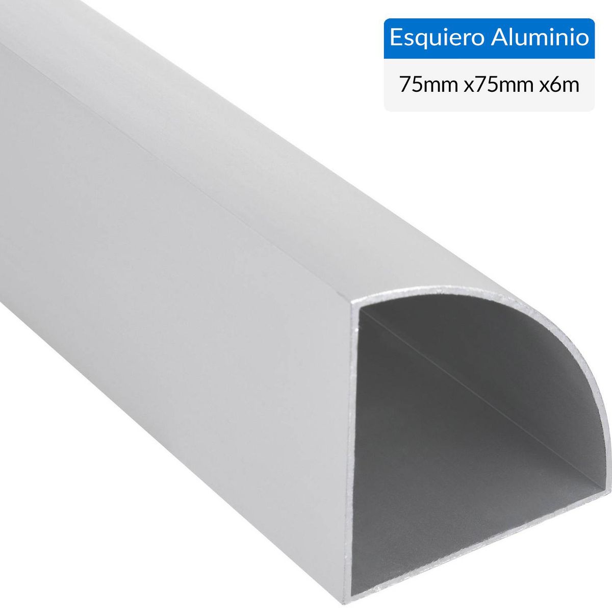 SUPERFIL - Esquinero Gris Aluminio 75x75x1,2 mm 6 m