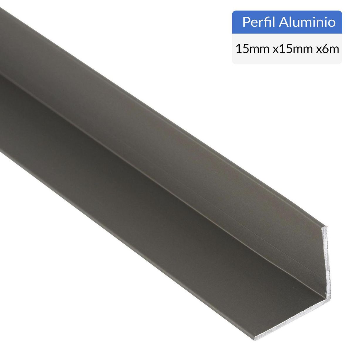 SUPERFIL - Ángulo Gris Aluminio 15x15x1 mm 6 m