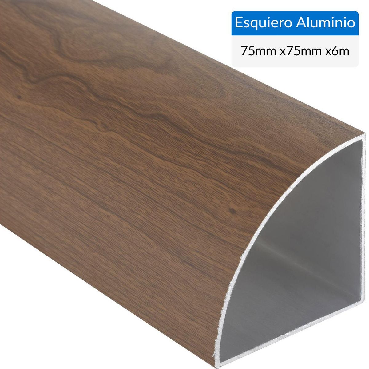 SUPERFIL - Esquinero Café Aluminio 75x75x1,2 mm 6 m