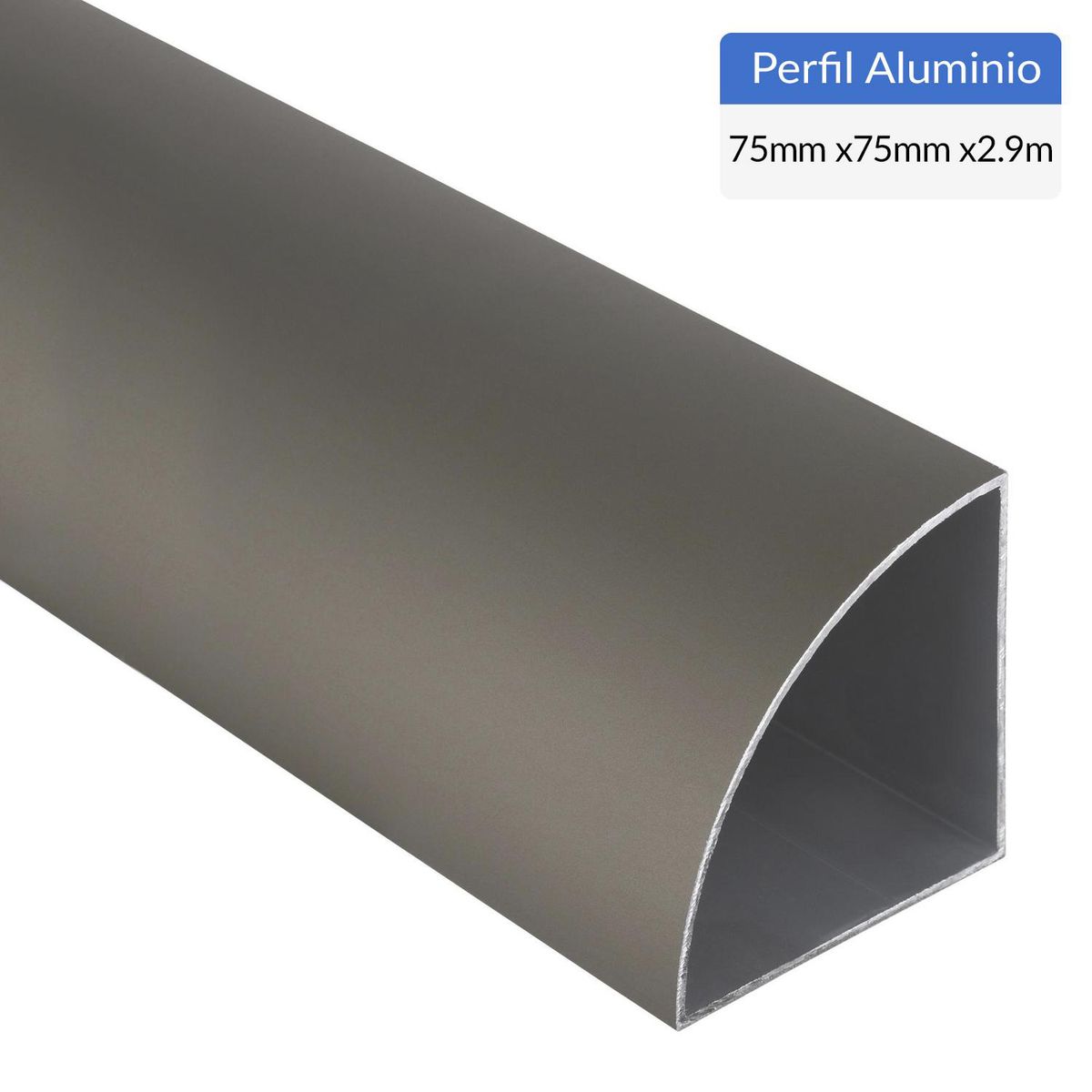 SUPERFIL - Esquinero Gris Aluminio 75x75x1,2 mm 2,9 m