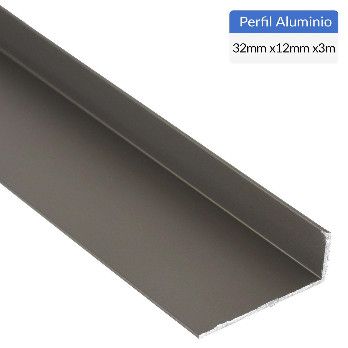 SUPERFIL - Ángulo Gris Aluminio 32x12x1 mm 3 m
