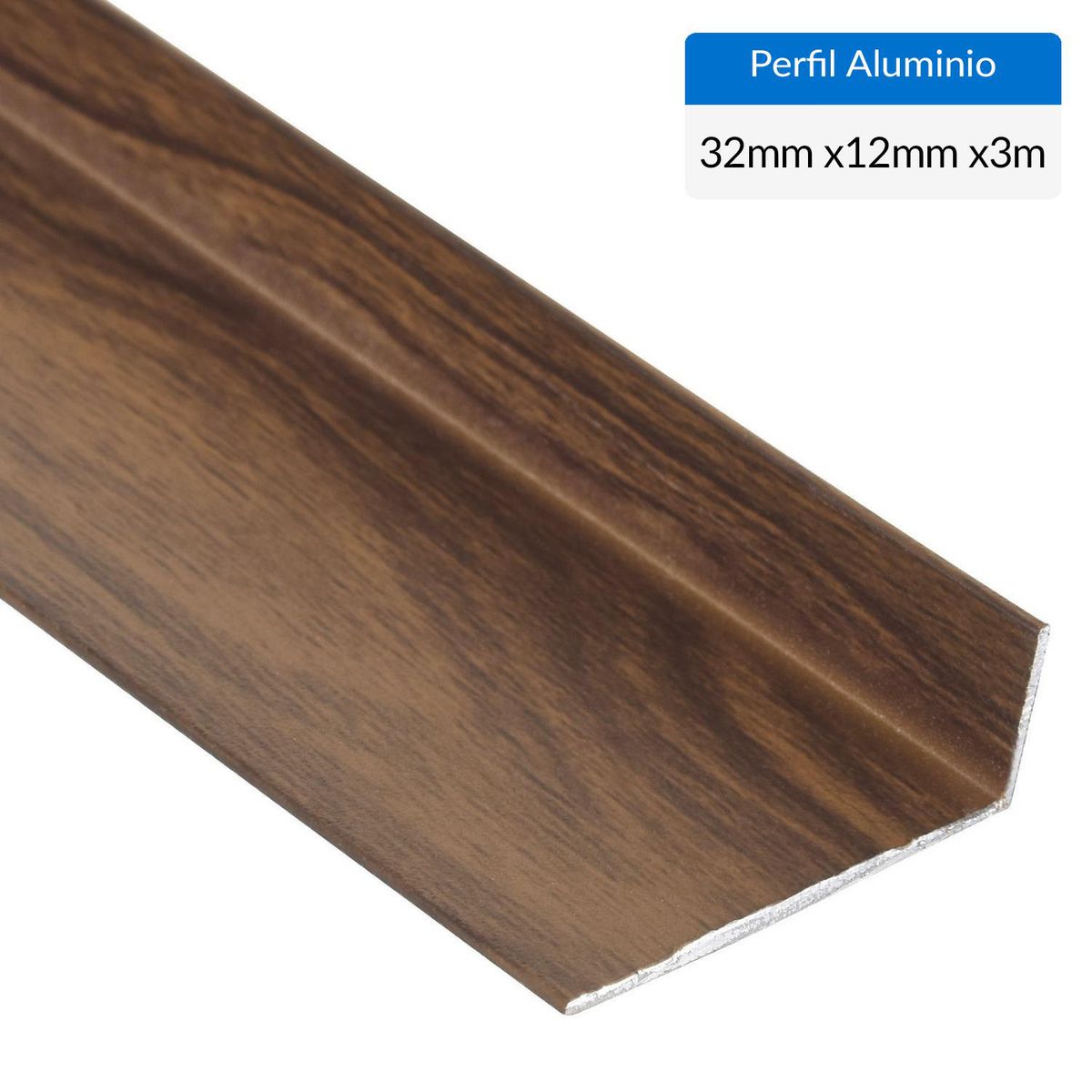 SUPERFIL - Ángulo Café Aluminio 32x12x1 mm 3 m