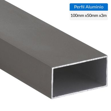 Perfil Tubular Gris Aluminio 100x1.5 mm 3 m