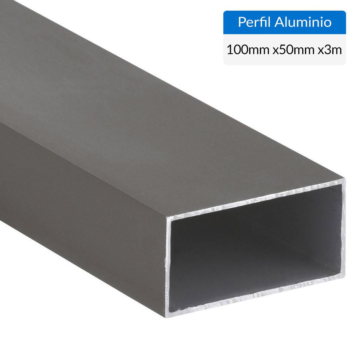 SUPERFIL - Perfil Tubular Gris Aluminio 100x50x1,5 mm 3 m