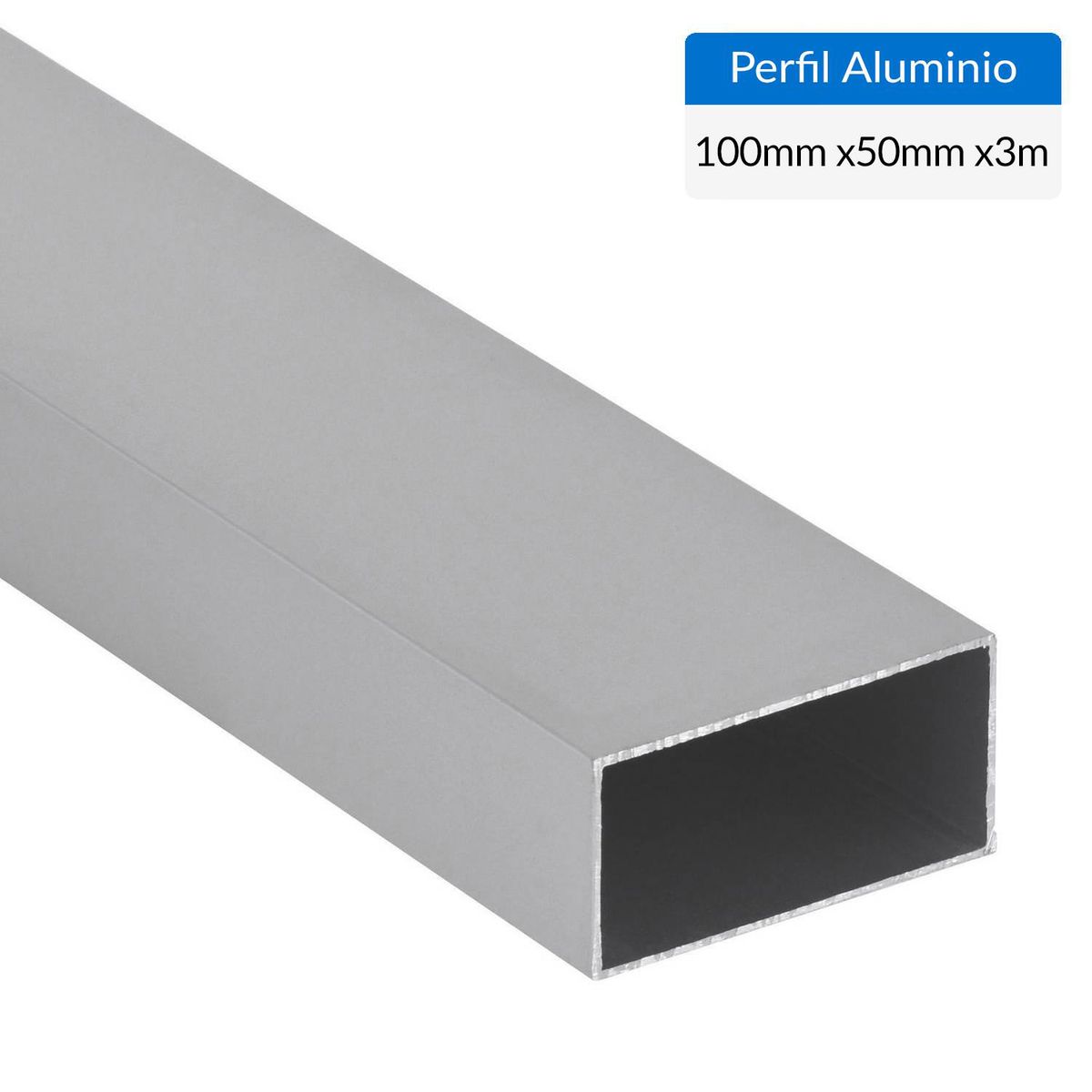 SUPERFIL - Perfil Tubular Gris Aluminio 100x50x1,5 mm 3 m