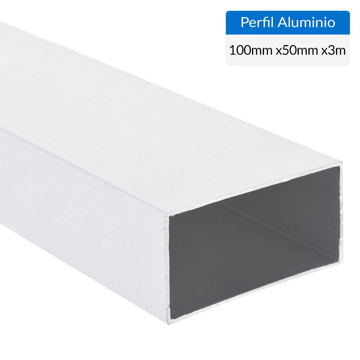 SUPERFIL - Perfil Tubular Blanco Aluminio 100x50x1,5 mm 3 m