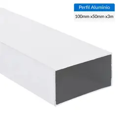 SUPERFIL - Perfil Tubular Blanco Aluminio 100x50x1,5 mm 3 m