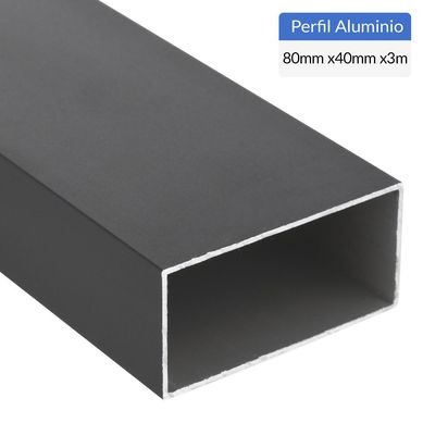 Perfil Tubular Negro Aluminio 40x1 mm 3 m
