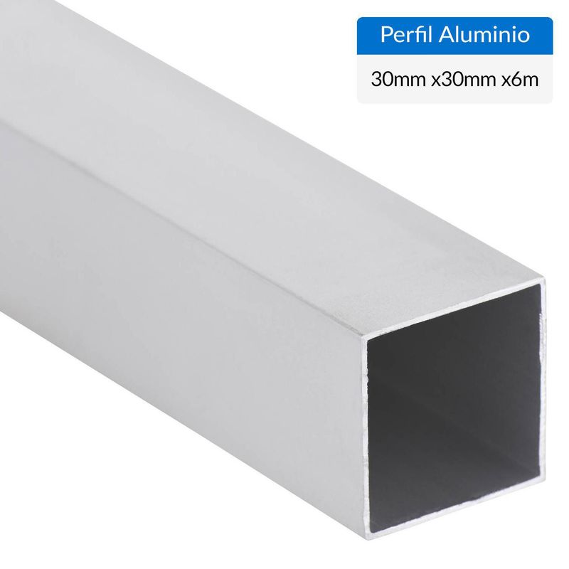 SUPERFIL - Perfil Tubular Blanco Aluminio 30x30x1 mm  6 m