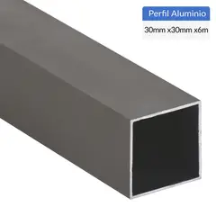 SUPERFIL - Perfil Tubular Gris Aluminio 30x30x1 mm 6 m