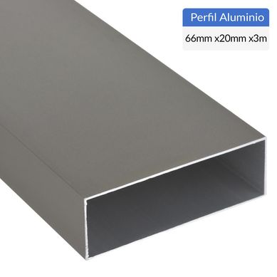 Perfil Tubular Gris Aluminio 66x1 mm 3 m