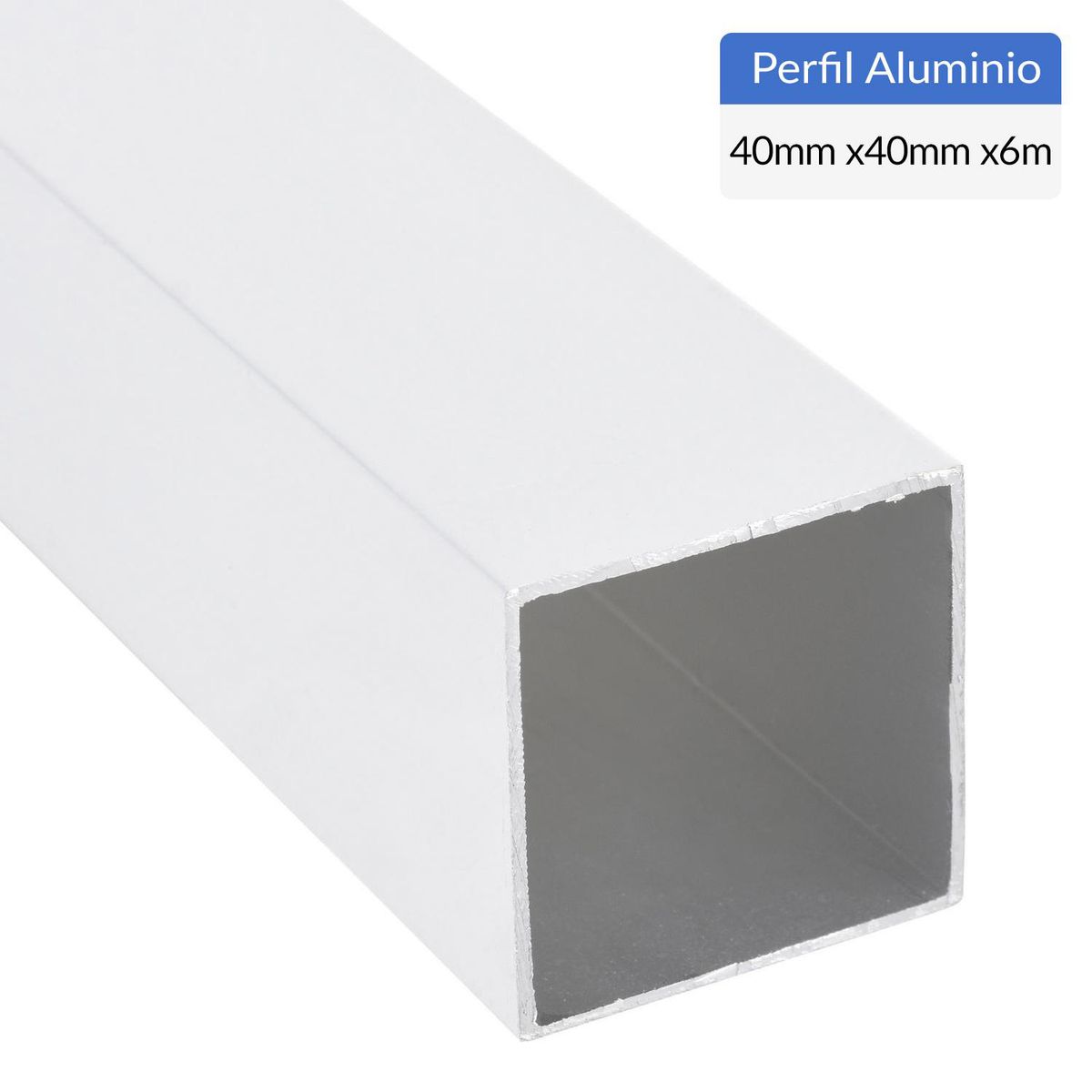 SUPERFIL - Perfil Tubular Blanco Aluminio 40x40x1 mm 6 m