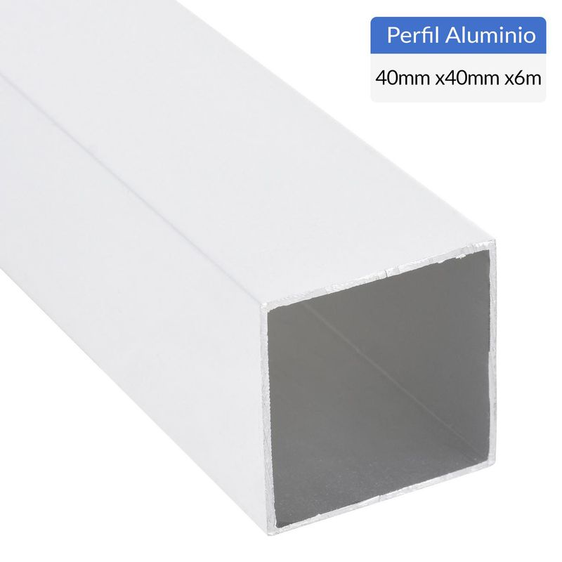 SUPERFIL - Perfil Tubular Blanco Aluminio 40x40x1 mm  6 m