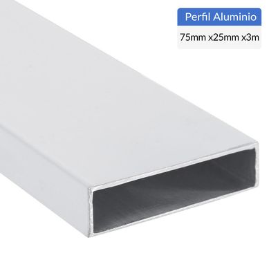 Perfil Tubular Blanco Aluminio 75x1 mm 3 m