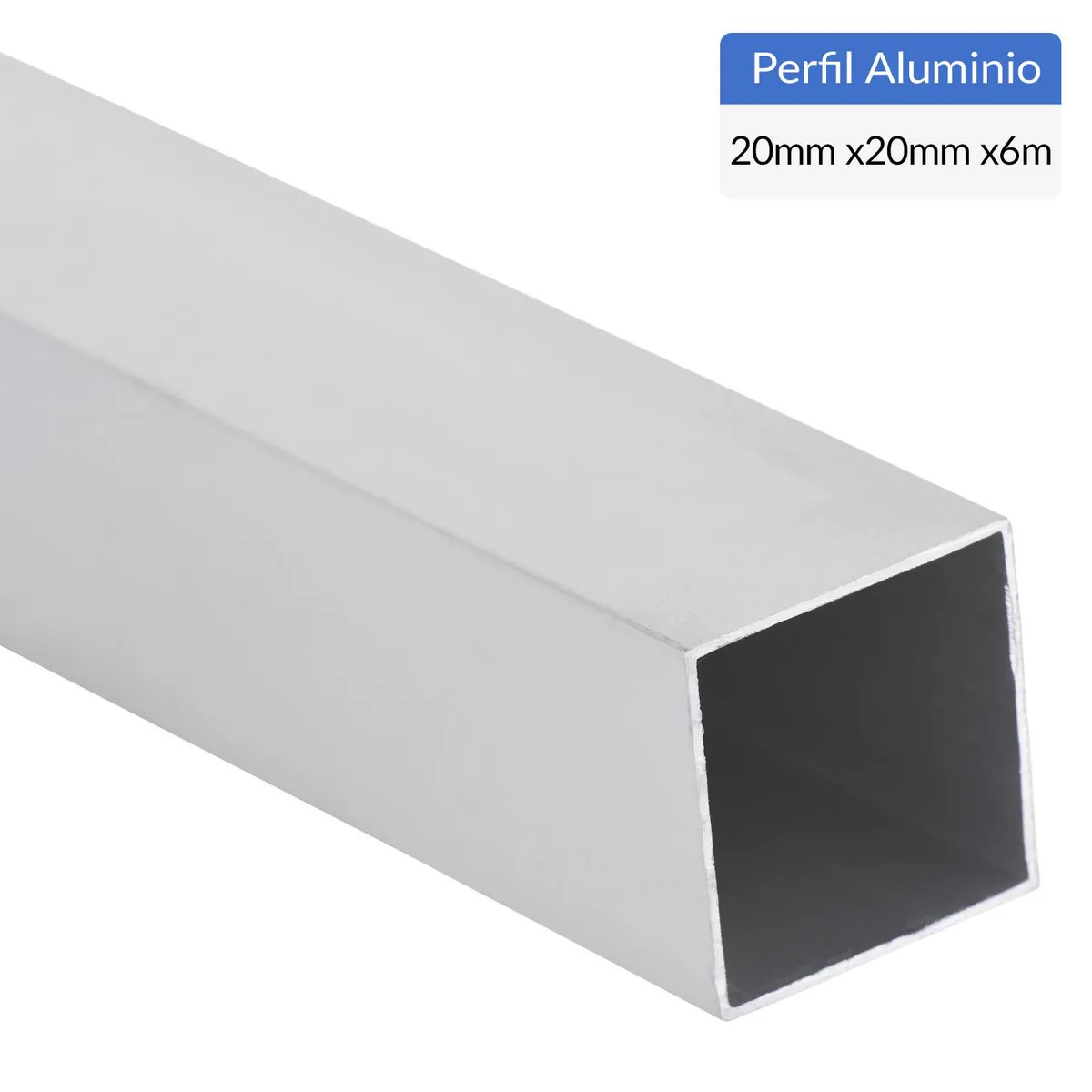 SUPERFIL - Perfil Tubular Blanco Aluminio 20x20x1 mm 6 m