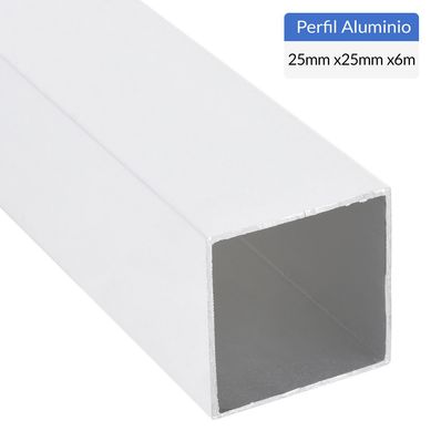 Perfil Tubular Blanco Aluminio 25x1 mm 6 m
