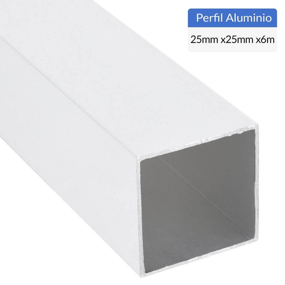 SUPERFIL - Perfil Tubular Blanco Aluminio 25x25x1 mm 6 m
