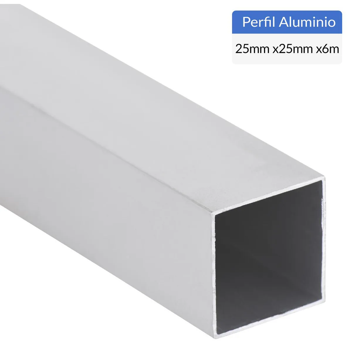 SUPERFIL - Perfil Tubular Blanco Aluminio 25x25x1 mm 6 m