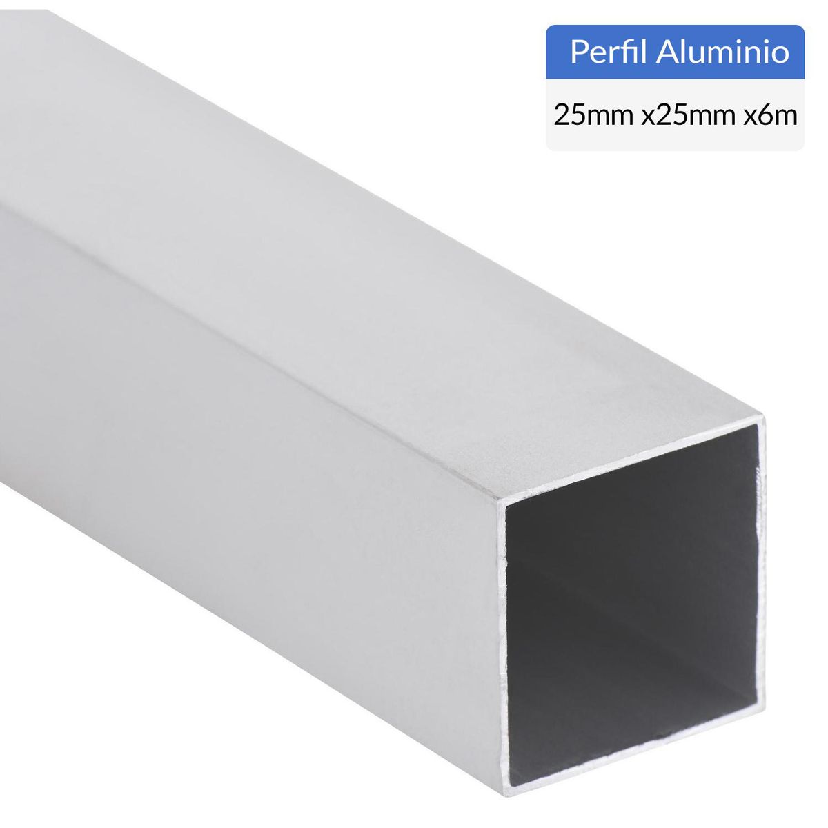 SUPERFIL - Perfil Tubular Blanco Aluminio 25x25x1 mm 6 m