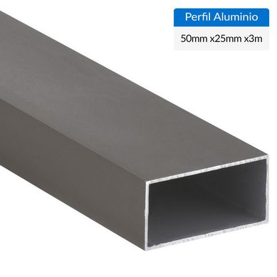 Perfil Tubular Gris Aluminio 50x1.2 mm 3 m