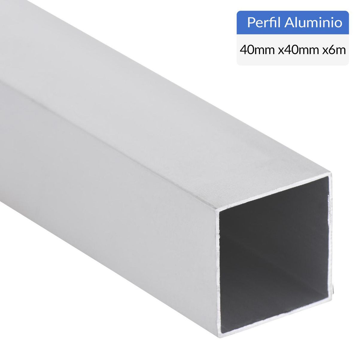 SUPERFIL - Perfil Tubular Blanco Aluminio 40x40x1 mm 6 m