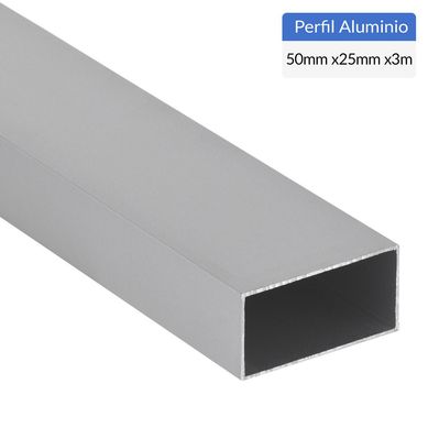 Perfil Tubular Gris Aluminio 50x1.2 mm 3 m