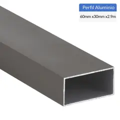 SUPERFIL - Perfil Tubular Gris Aluminio 60x30x1 mm 2,9 m