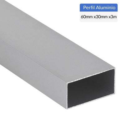 Perfil Tubular Gris Aluminio 60x1.2 mm 3 m