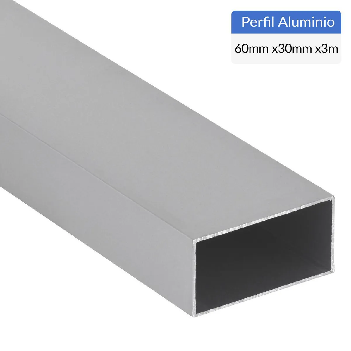 SUPERFIL - Perfil Tubular Gris Aluminio 60x30x1,2 mm 3 m