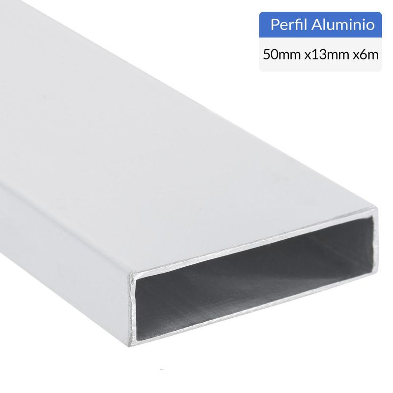 SUPERFIL - Perfil Tubular Blanco Aluminio 50x13x1 mm 6 m