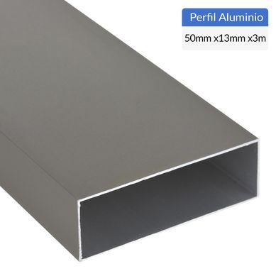 Perfil Tubular Gris Aluminio 50x1 mm 3 m