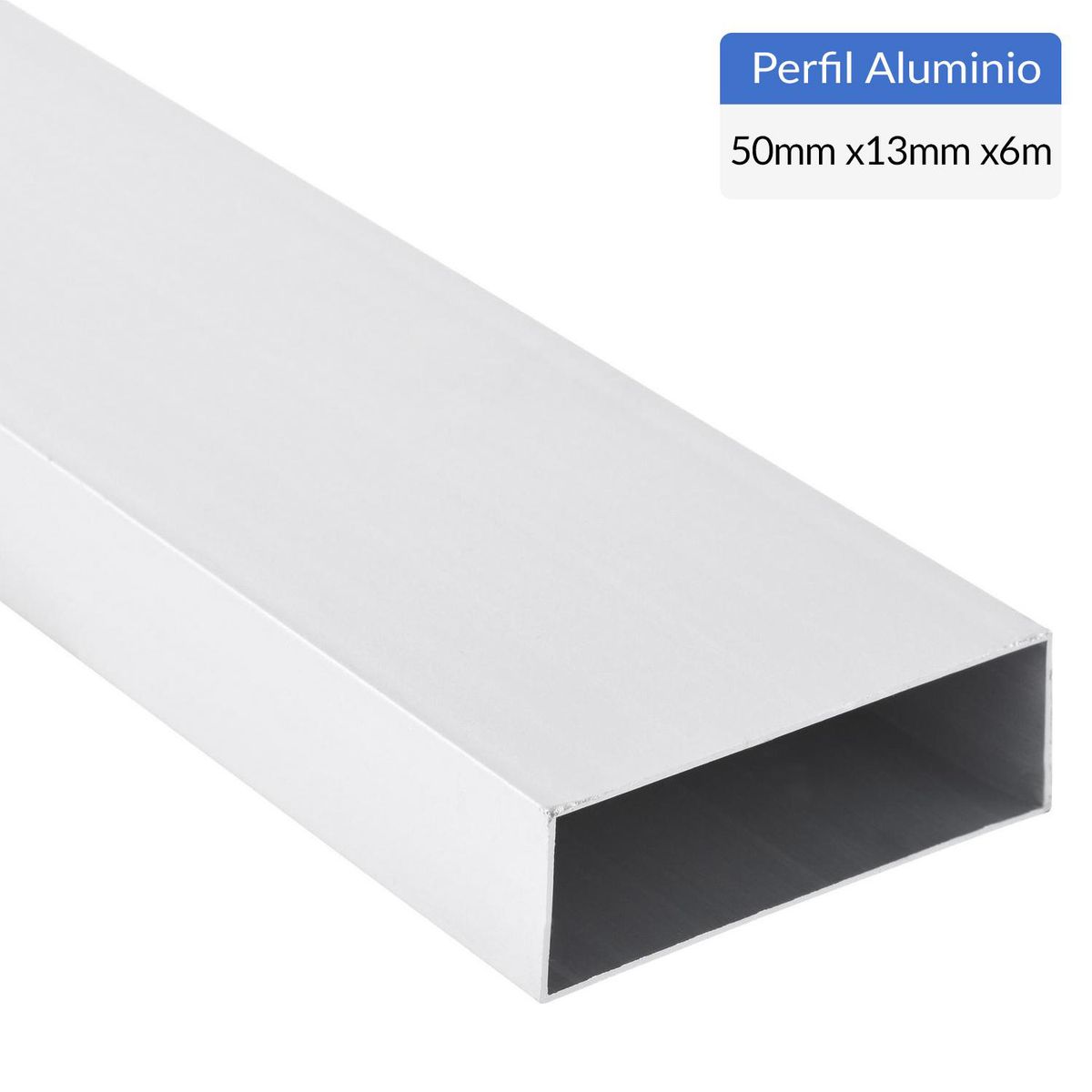 SUPERFIL - Perfil Tubular Blanco Aluminio 50x13x1 mm 6 m