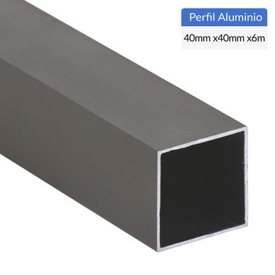 Perfil Tubular Gris Aluminio 40x1 mm 6 m