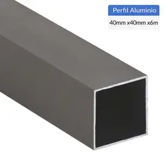 SUPERFIL - Perfil Tubular Gris Aluminio 40x40x1 mm 6 m