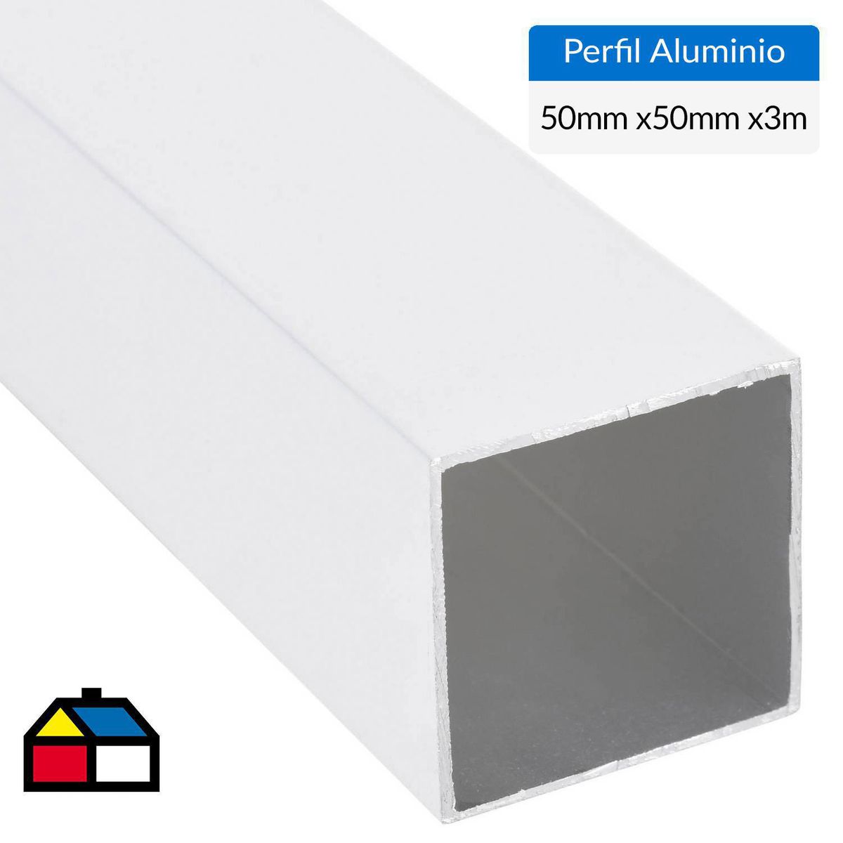 SUPERFIL - Perfil Tubular Blanco Aluminio 50x50x1,1 mm 3 m