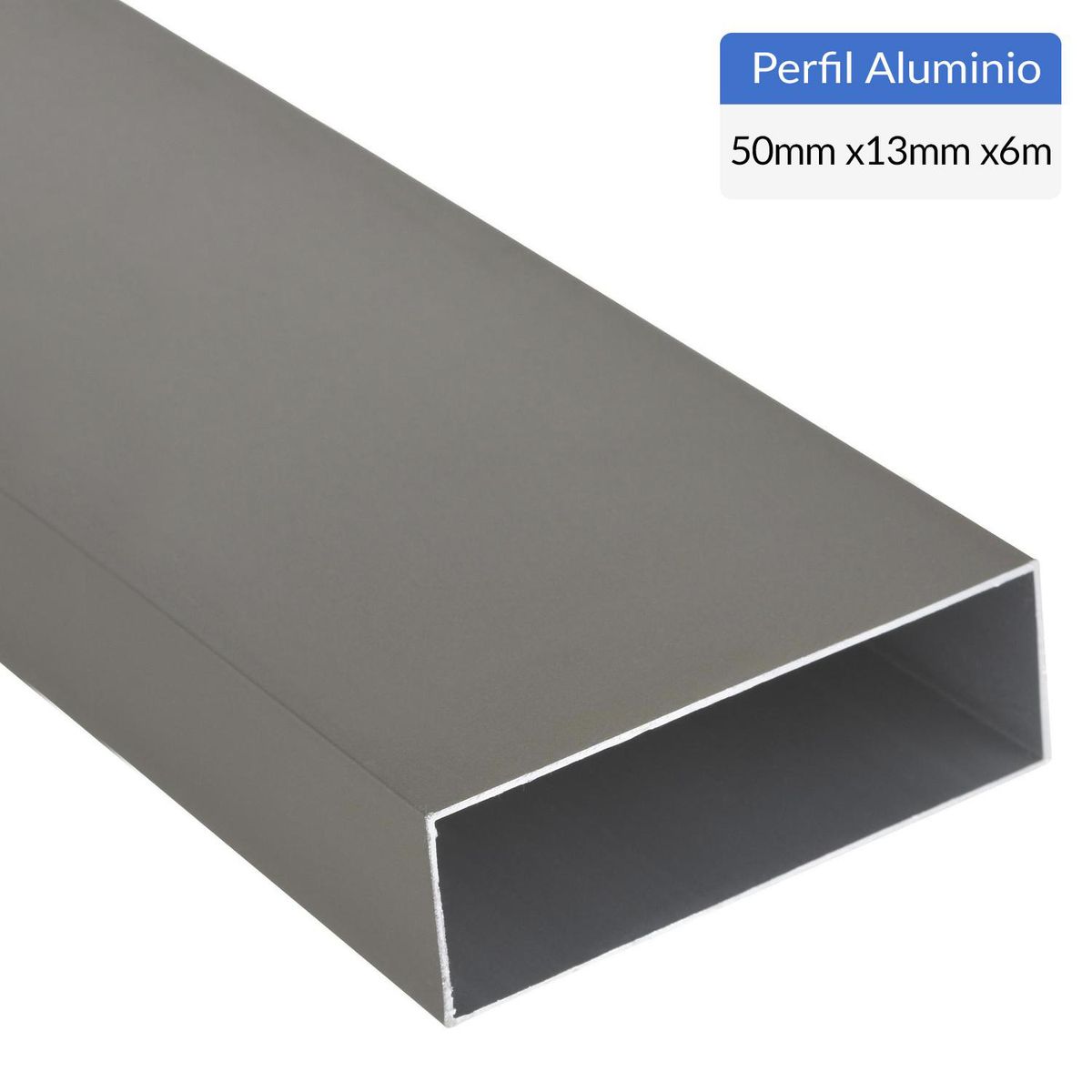 SUPERFIL - Perfil Tubular Café Aluminio 50x13x1 mm 6 m