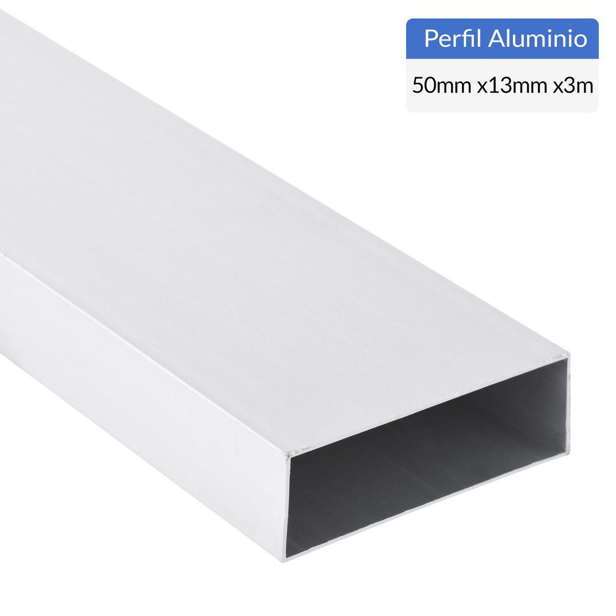 SUPERFIL - Perfil Tubular Blanco Aluminio 50x13x1 mm 3 m