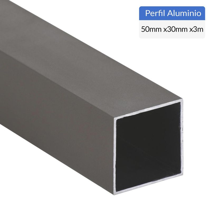 SUPERFIL - Perfil Tubular Gris Aluminio 50x50x1,1 mm 3 m