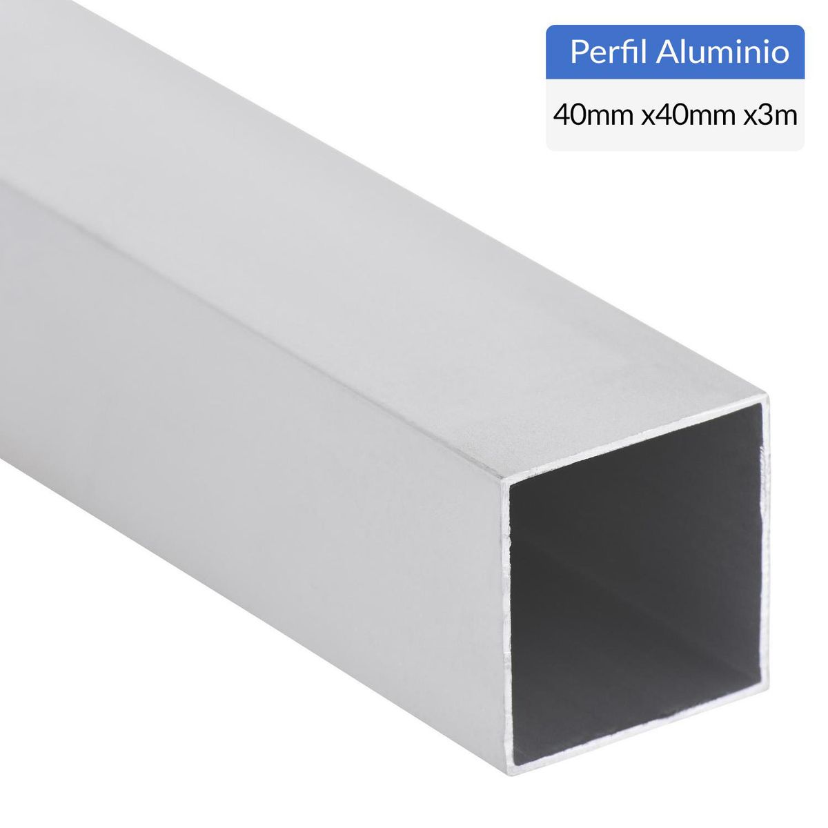SUPERFIL - Perfil Tubular Blanco Aluminio 40x40x1 mm 3 m