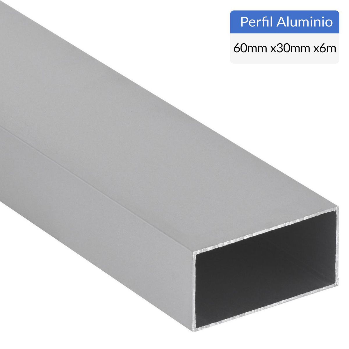 SUPERFIL - Perfil Tubular Gris Aluminio 60x30x1,2 mm 6 m