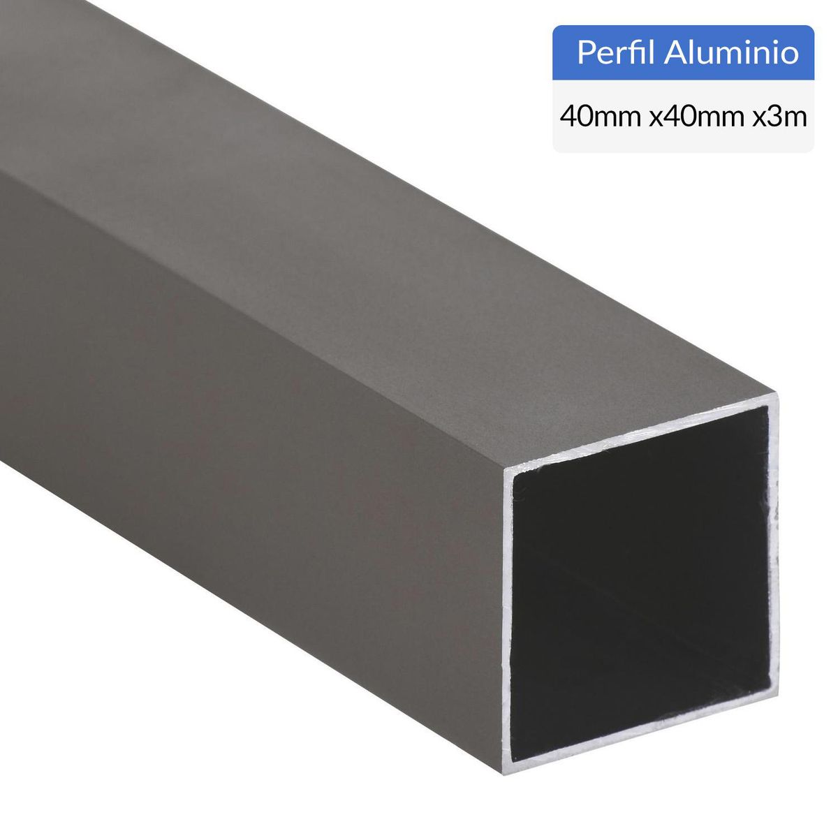 SUPERFIL - Perfil Tubular Gris Aluminio 40x40x1 mm 3 m