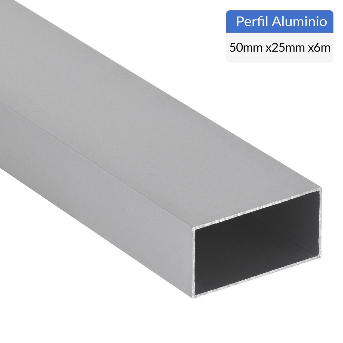 SUPERFIL - Perfil Tubular Gris Aluminio 50x25x1,2 mm 6 m
